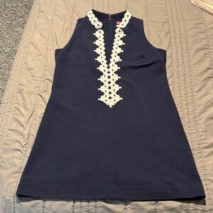 Lily Pulitzer Navy Dress with White Lace Detail
